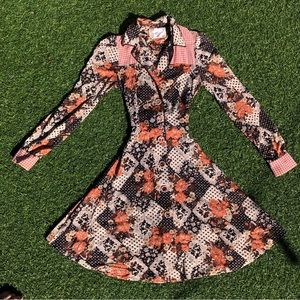 Vintage 1970s Patchwork Dress
